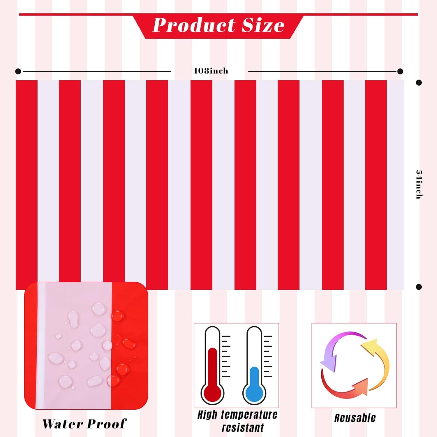 3 Packs Rood en Wit Horizontaa - Table Cloth Disposable recensie en prijs