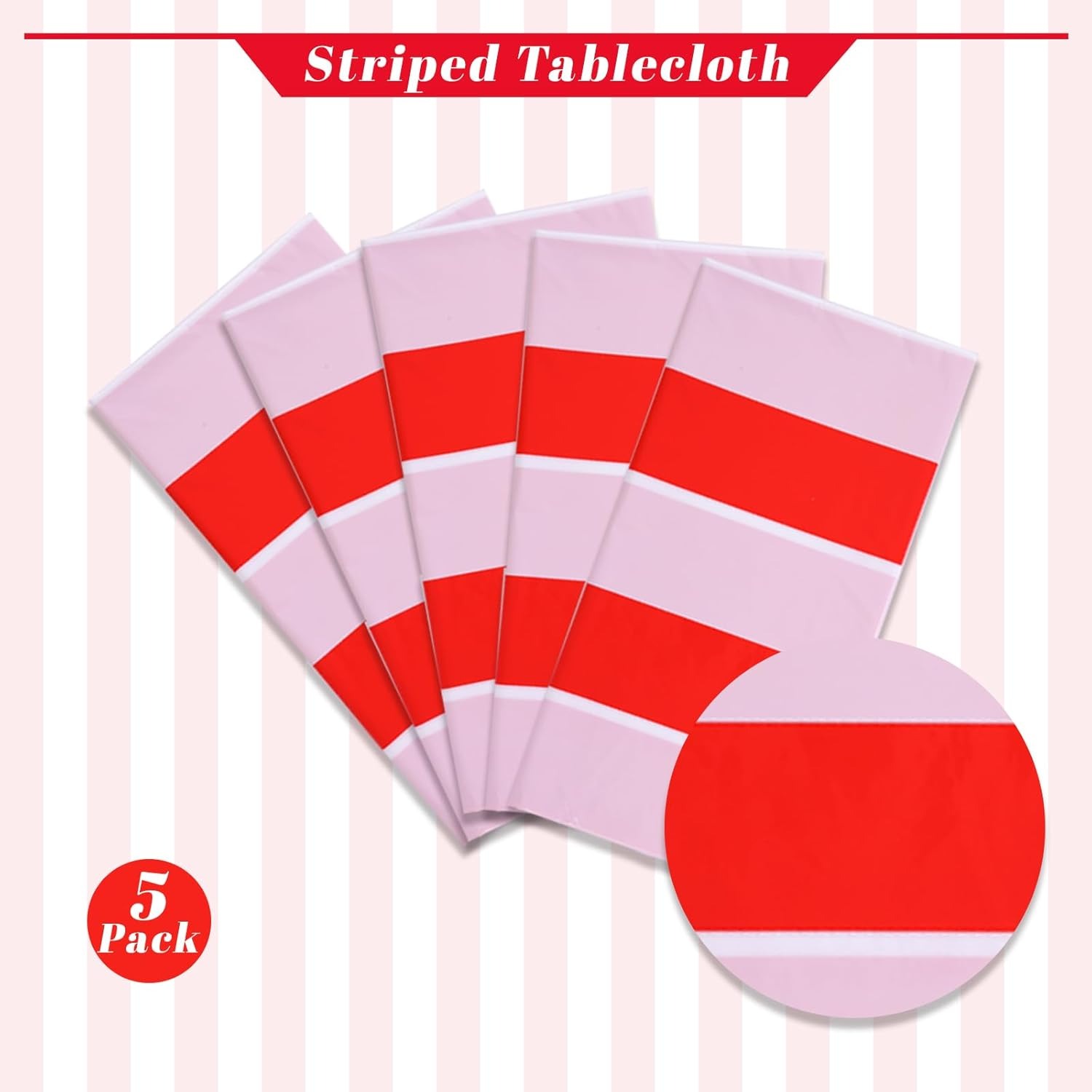 3 Packs Rood en Wit Horizontaa - Table Cloth Disposable recensie en prijs
